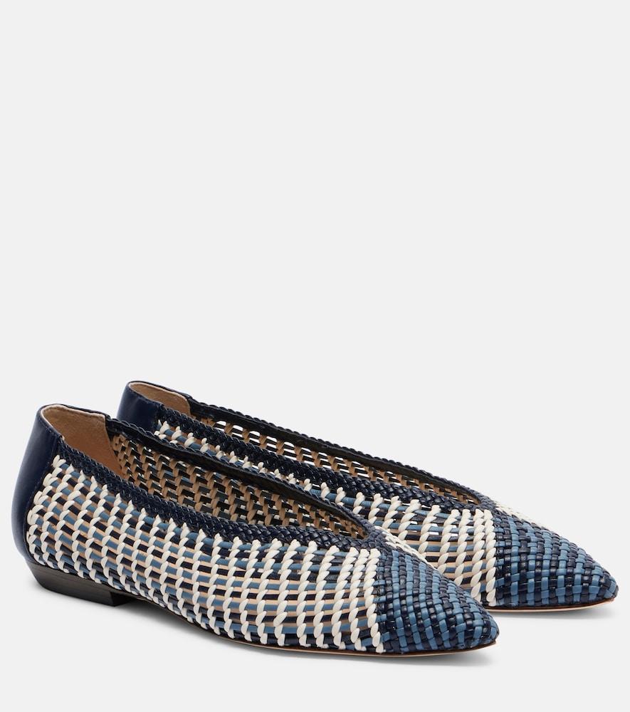 veronica beard bancroft woven leather ballet flats