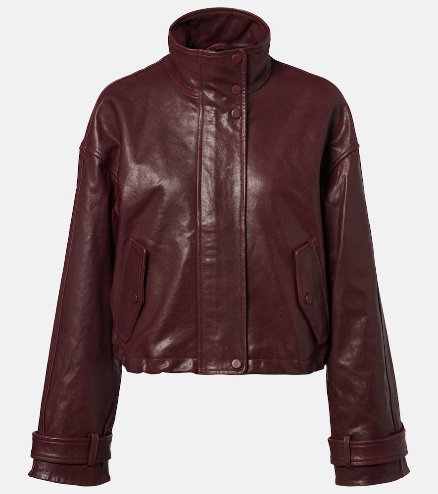 veronica beard bateman cropped leather jacket