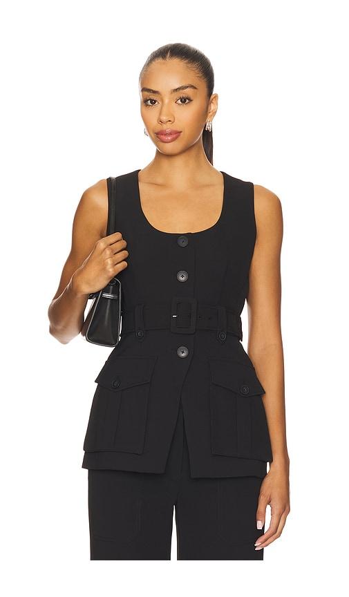 veronica beard becker vest in black. - size 0 (also in 00, 10)