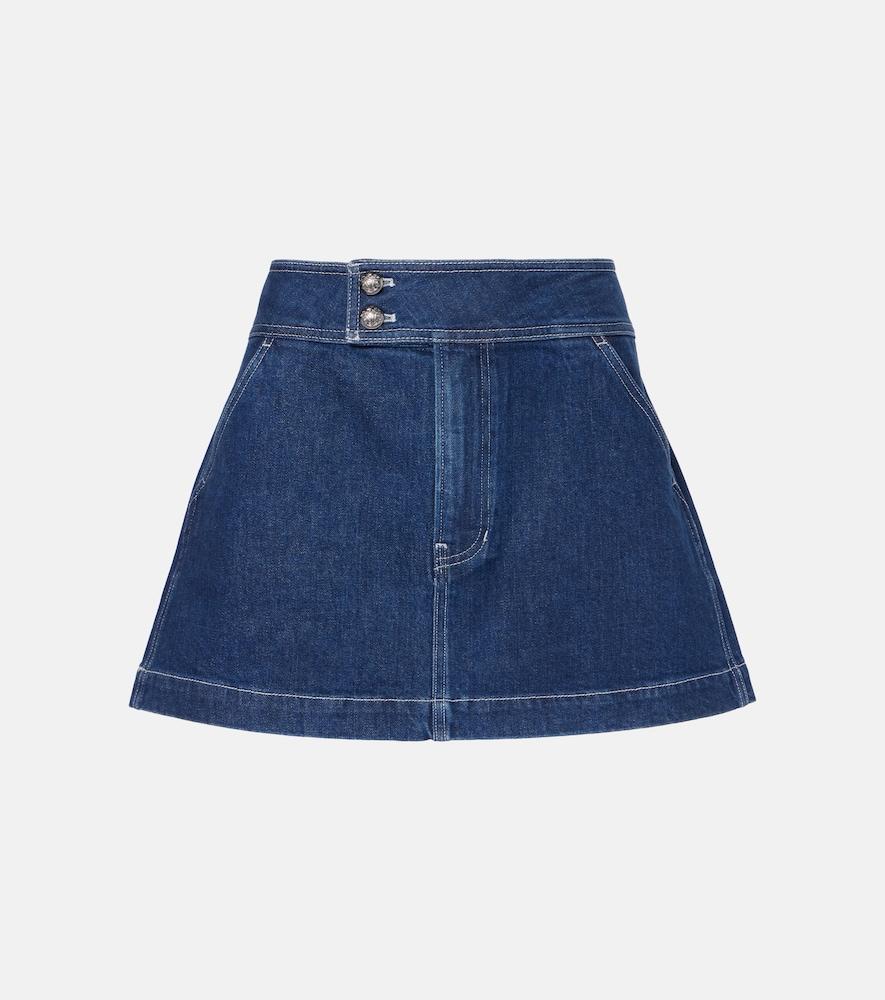veronica beard bowen denim miniskirt
