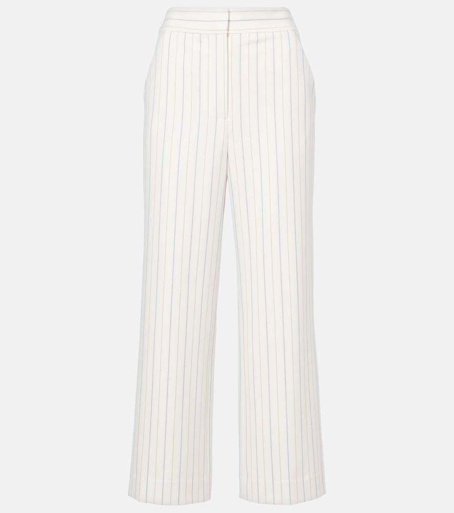 veronica beard brixton striped wide-leg pants