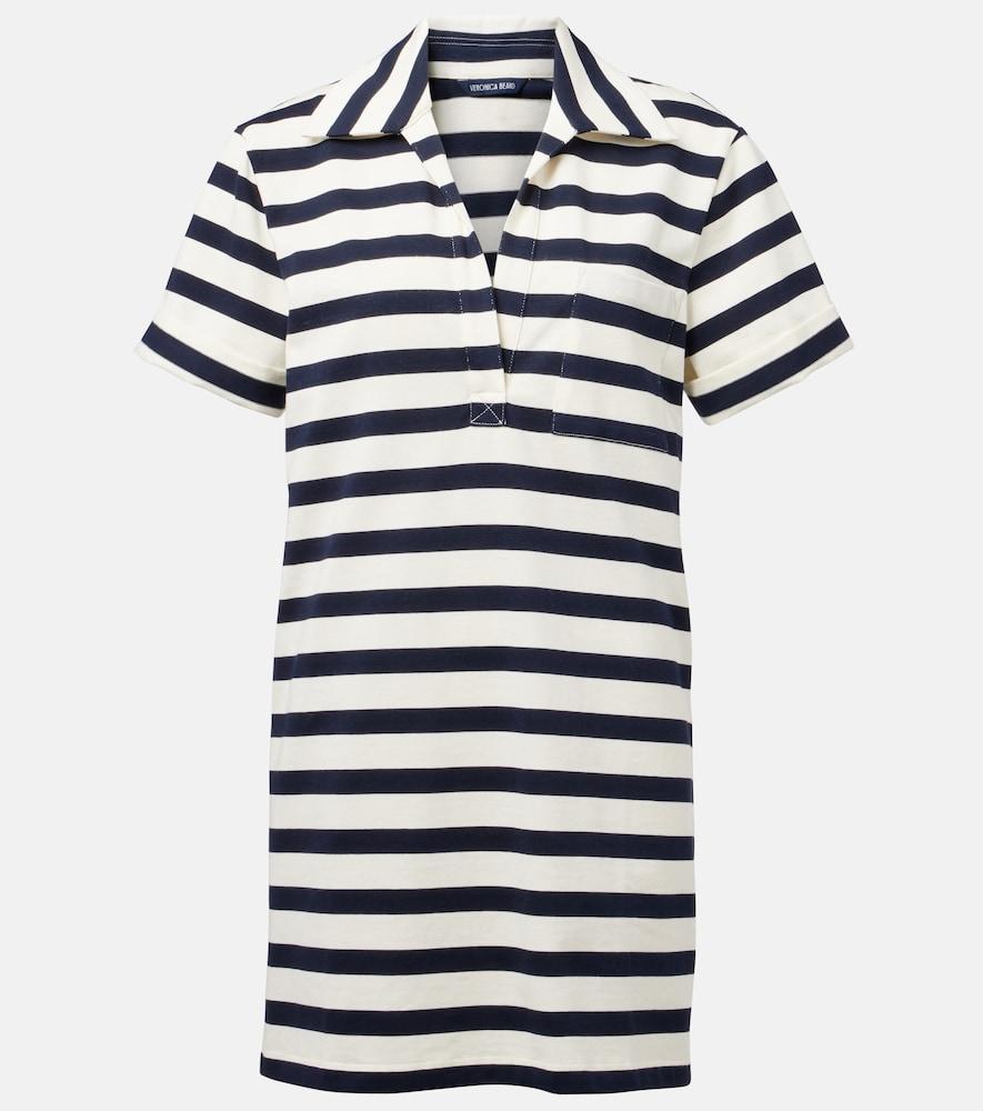veronica beard cayden striped cotton polo dress