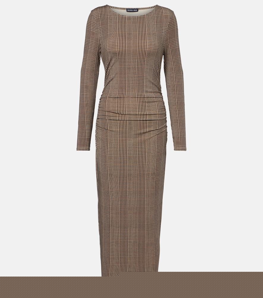 veronica beard charissa houndstooth jersey midi dress