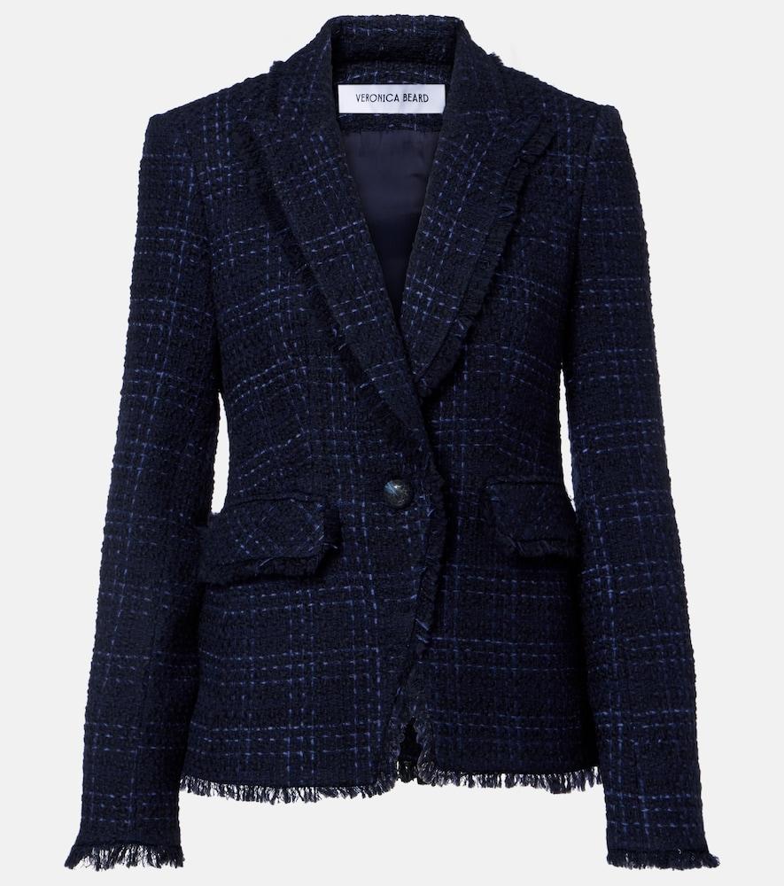 veronica beard checked tweed blazer