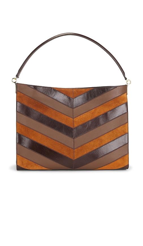 veronica beard chevron vida bag in brown.
