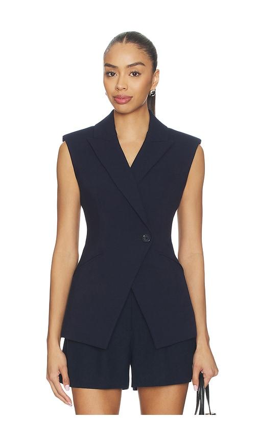 veronica beard ciel vest in navy. - size 0 (also in 6)