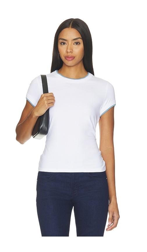 veronica beard contrast devin tee in white. - size l (also in m, s, xs)