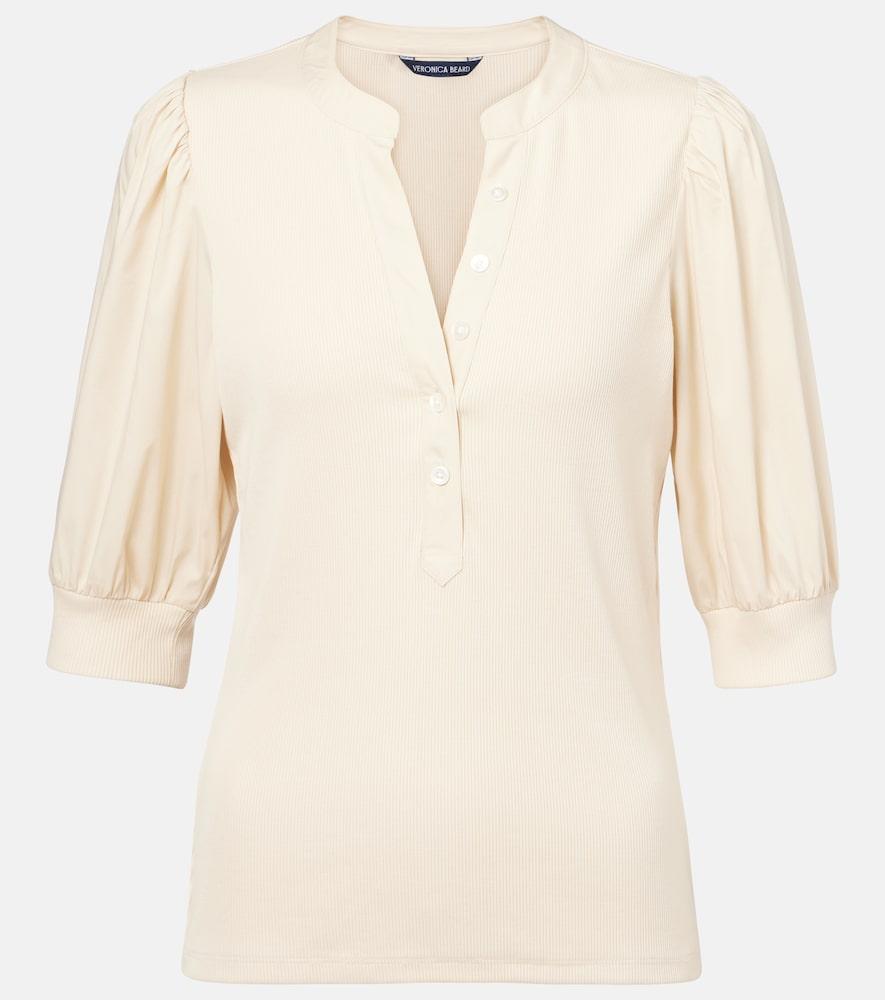 veronica beard coralee cotton-blend top