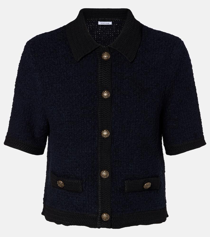 veronica beard cotton and wool-blend cardigan
