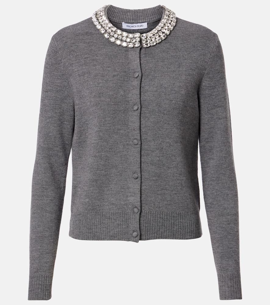 veronica beard daro embellished wool cardigan