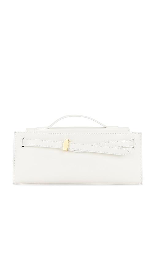 veronica beard dash clutch in white.