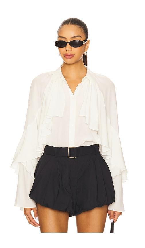 veronica beard demaris blouse in white. - size 2 (also in 6)
