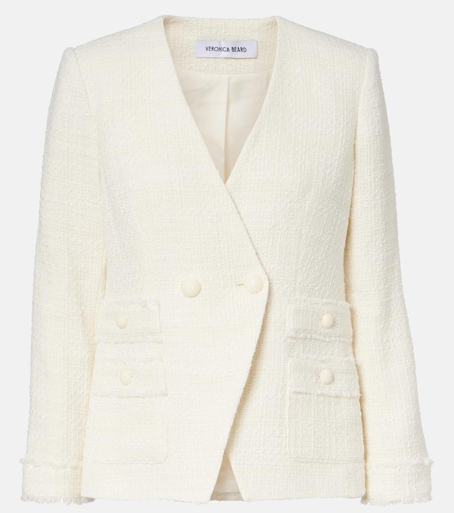 veronica beard double-breasted tweed blazer