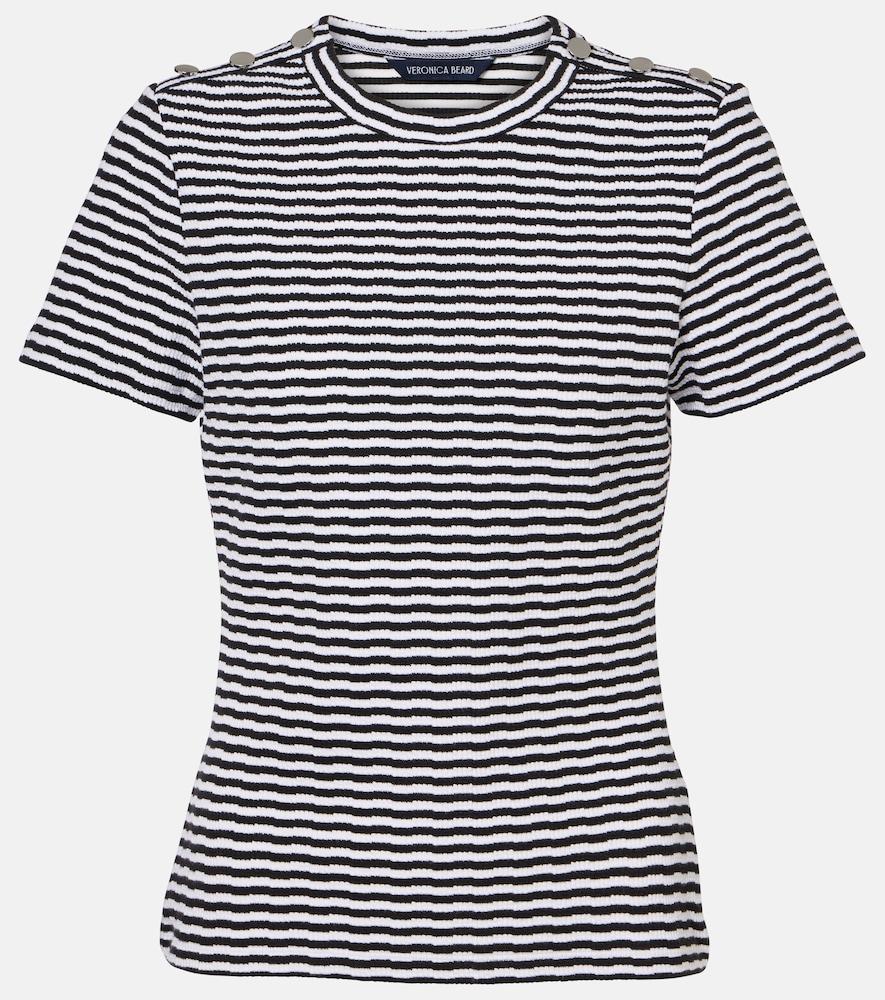 veronica beard draya striped cotton-blend t-shirt