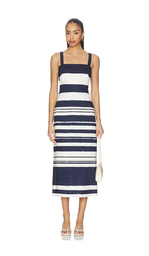 veronica beard ella dress in navy,white. - size 10 (also in 2, 4, 6, 8)