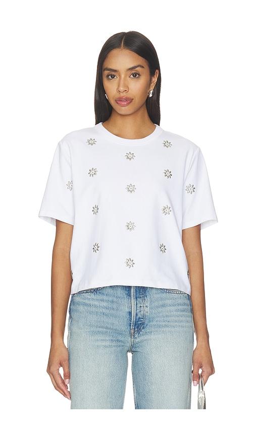 veronica beard embellished sebastian tee in white. - size m (also in xs, s)