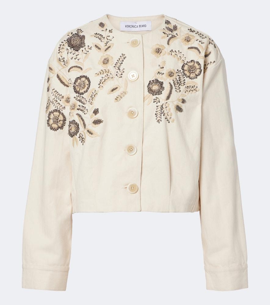 veronica beard emeren embroidered cotton jacket