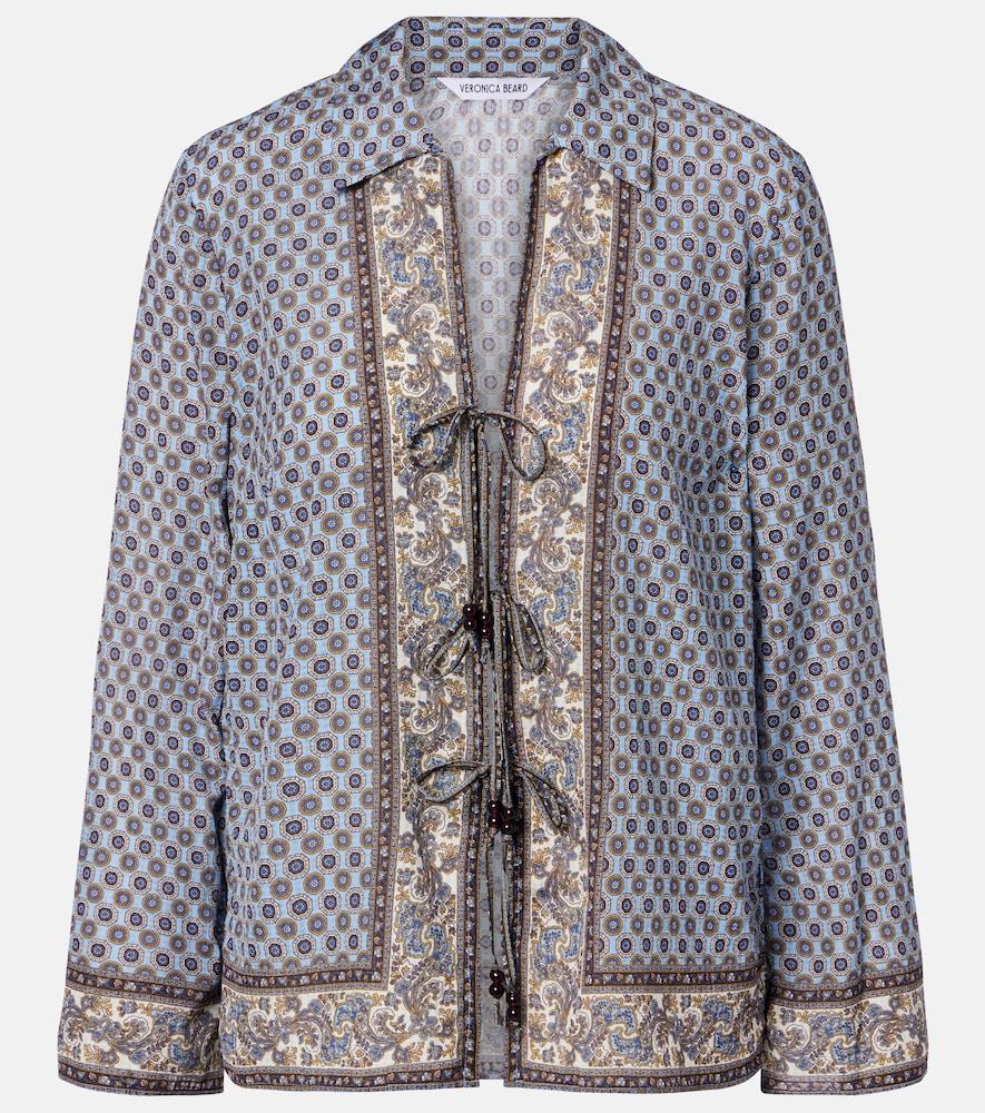 veronica beard eva printed blouse