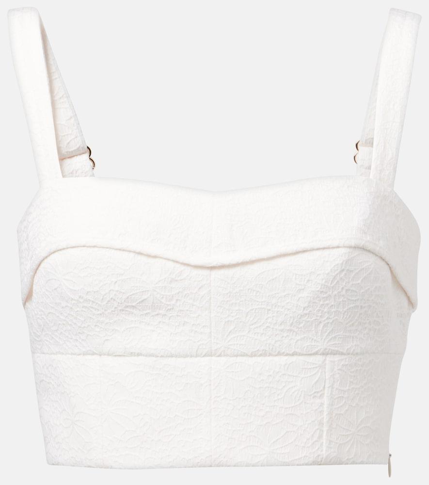 veronica beard faxon jacquard crop top