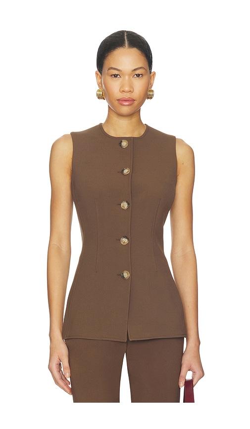 veronica beard jessup vest in brown. - size 10 (also in 4)