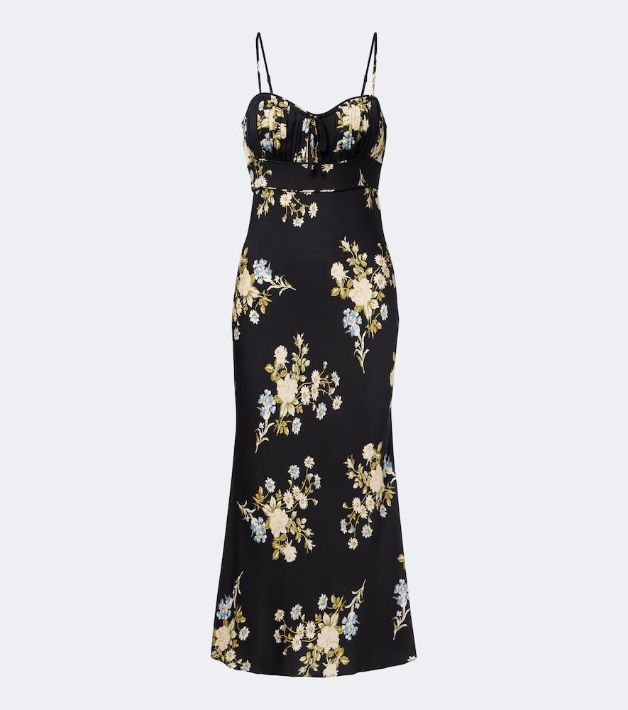 veronica beard kieren floral silk-blend georgette midi dress