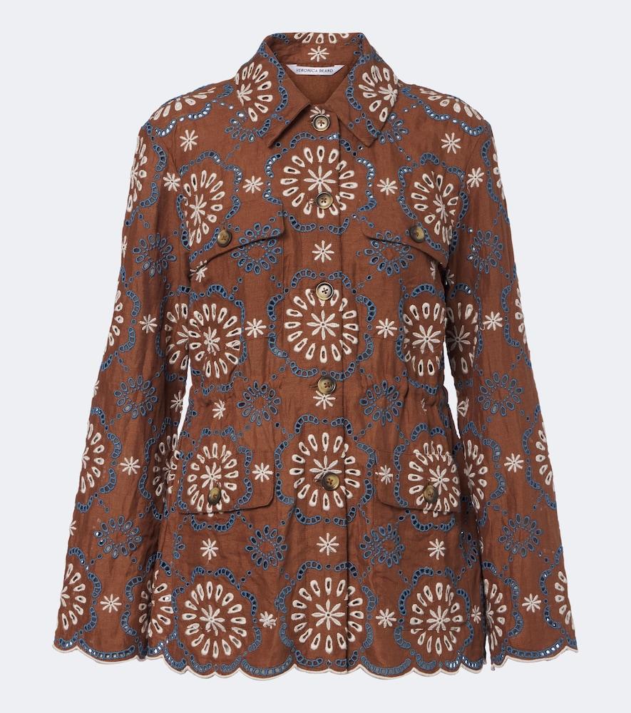 veronica beard kiki broderie anglaise linen jacket