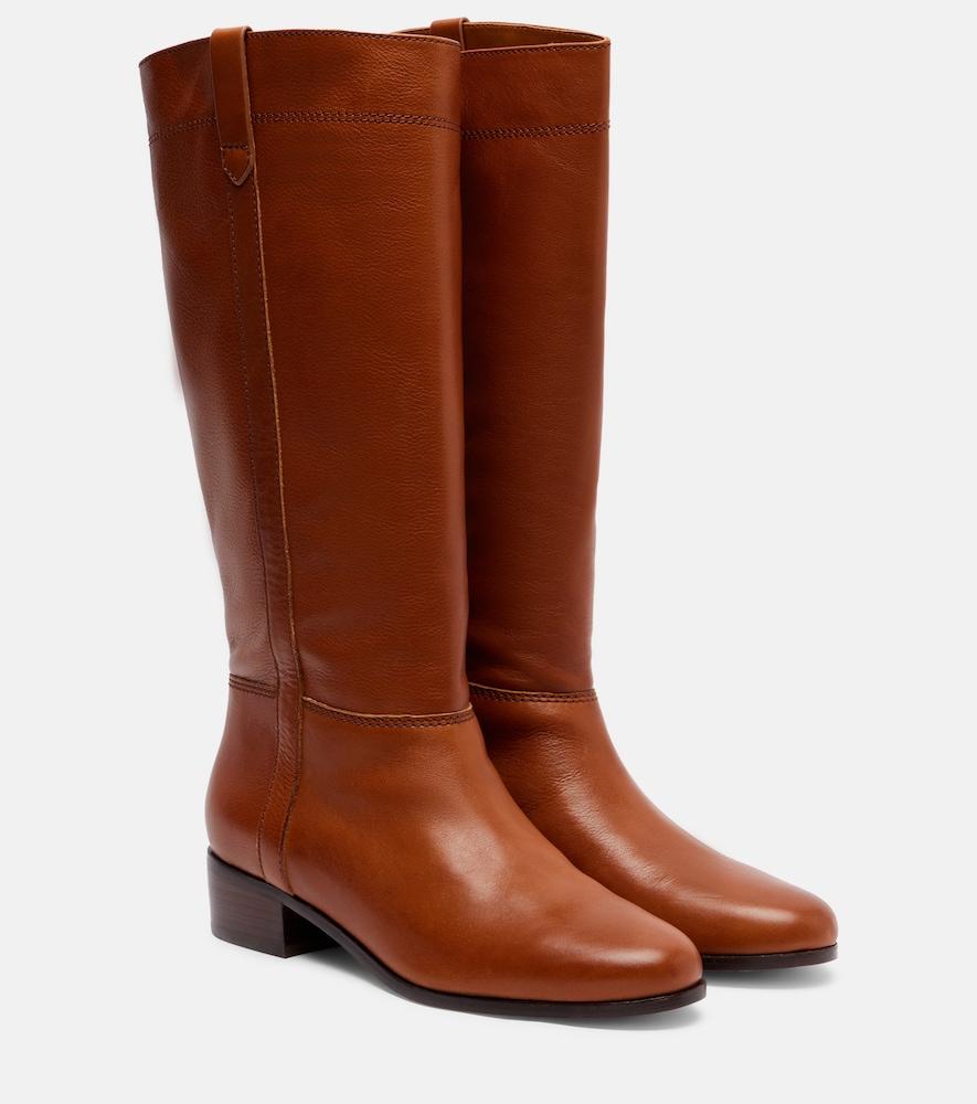 veronica beard leather knee-high boots