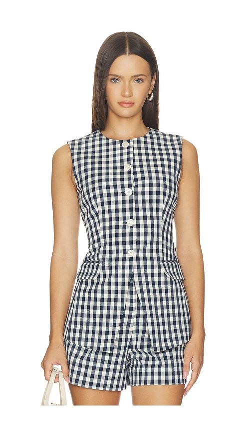 veronica beard lois vest in navy. - size 0 (also in 00, 2, 4, 10)
