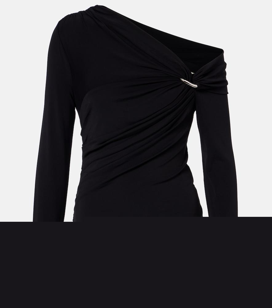 veronica beard lozea asymmetric ruched jersey top