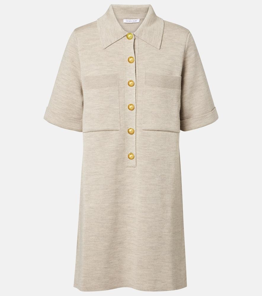 veronica beard madden knitted wool polo dress