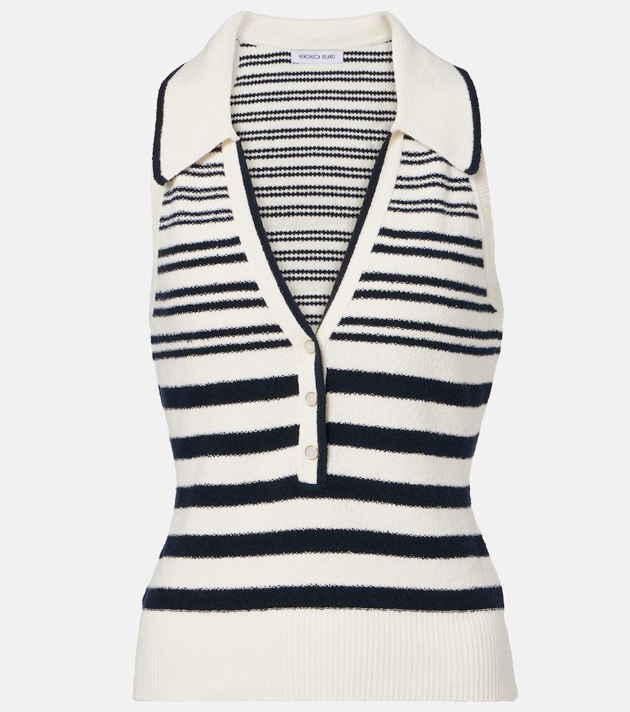 veronica beard meera cotton-blend top