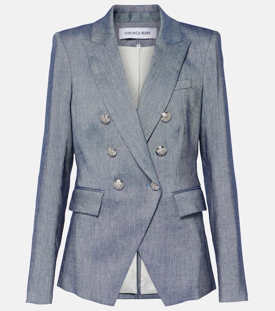 veronica beard miller double-breasted linen-blend blazer