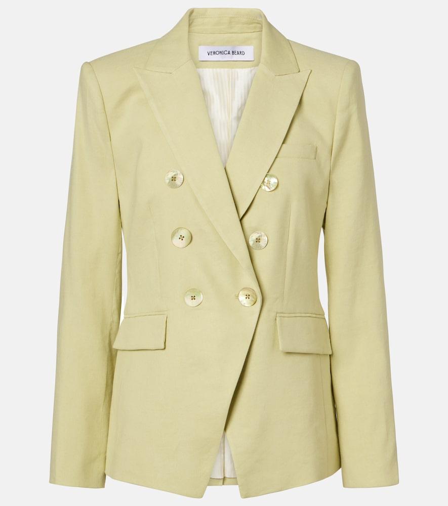 veronica beard miller double-breasted linen-blend twill blazer