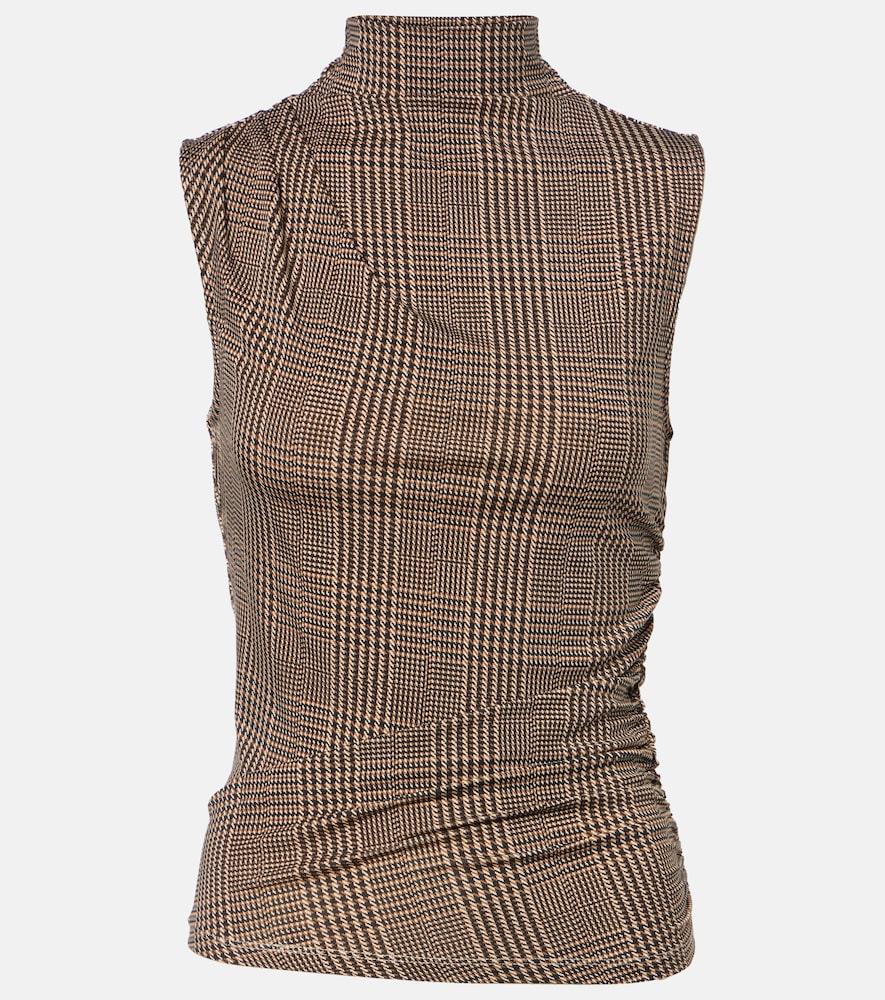 veronica beard mylie houndstooth jersey top