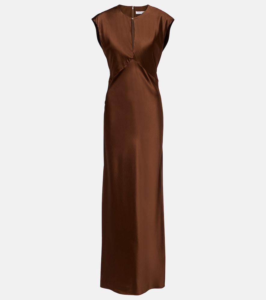 veronica beard nelzy silk-blend satin maxi dress
