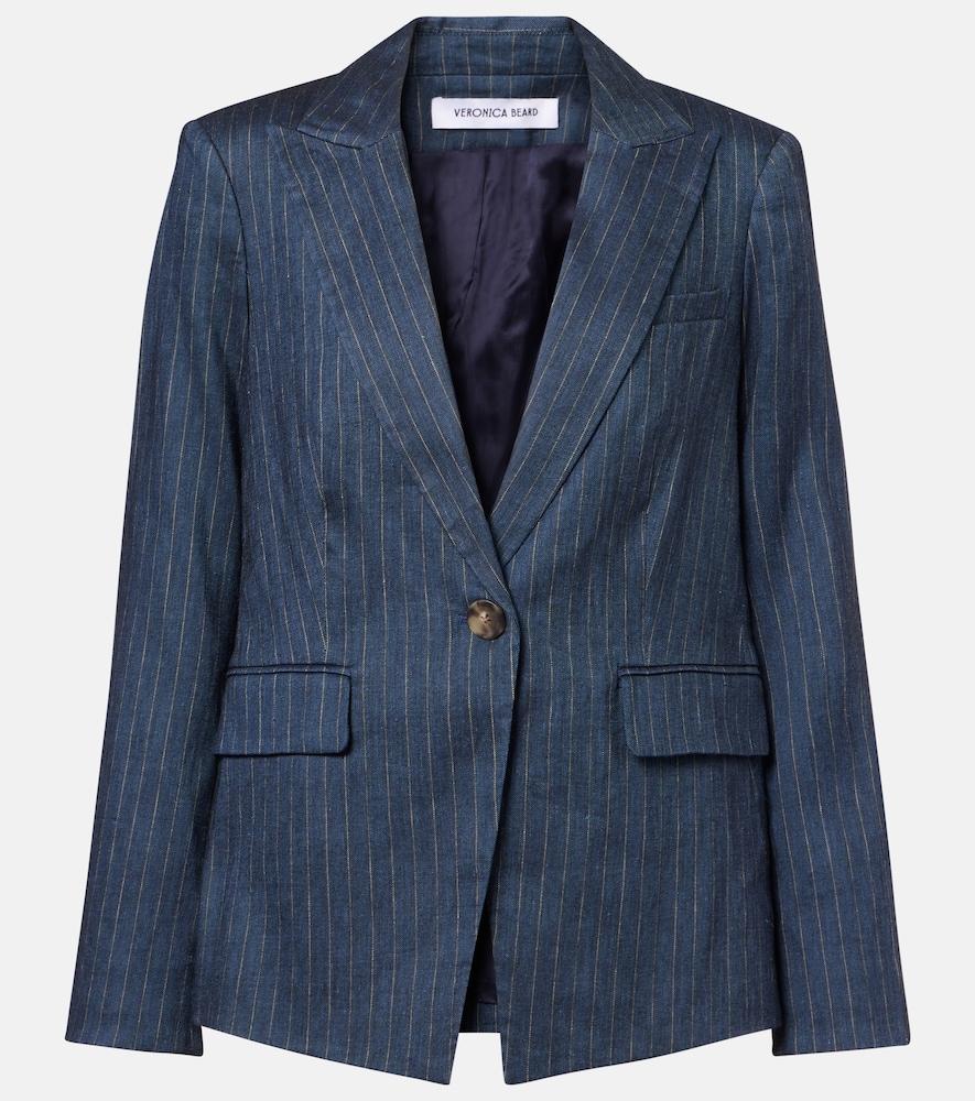 veronica beard obie pinstripe linen-blend blazer