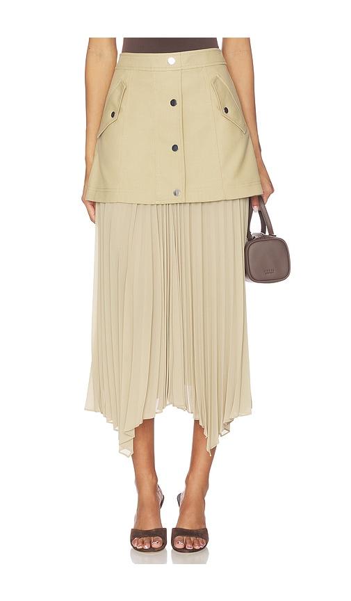 veronica beard patricka skirt in tan. - size 0 (also in 2, 4, 6)