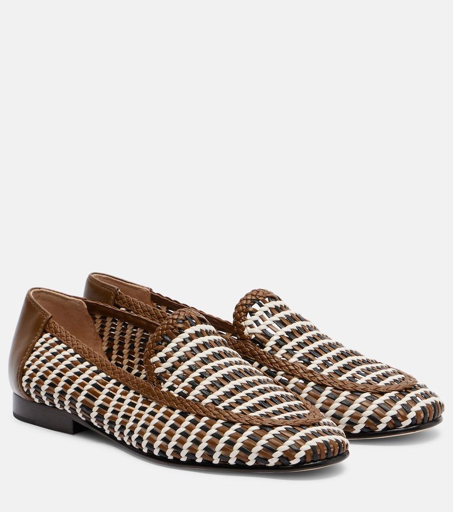 veronica beard prilla woven leather loafers