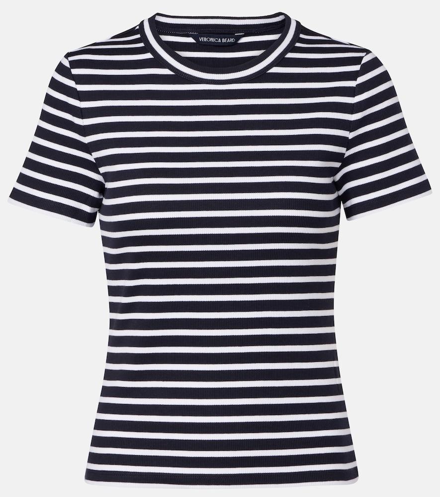 veronica beard pruitt striped cotton-blend t-shirt