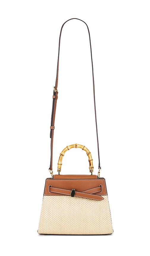 veronica beard raffia dash top handle bag in neutral,tan.