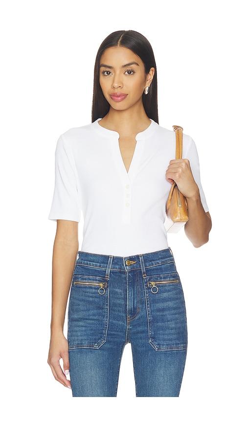 veronica beard reubian top in white. - size l (also in xxs, s, m)