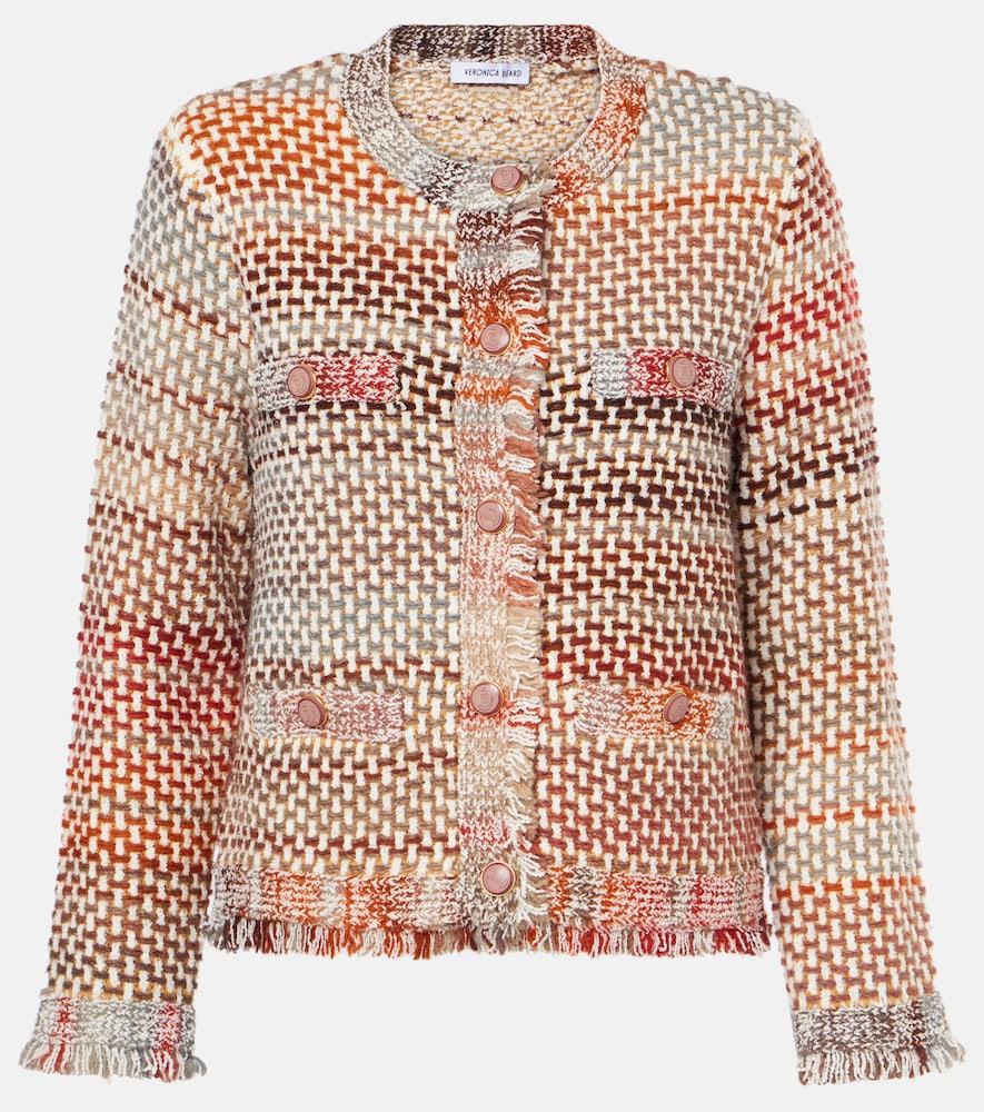 veronica beard sariyah cotton and wool-blend knit jacket