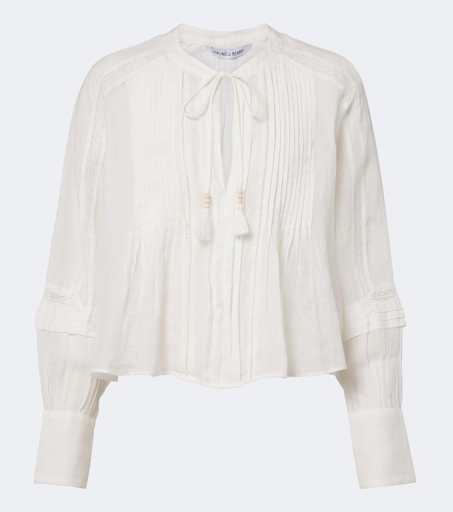 veronica beard sawyer ramie blouse