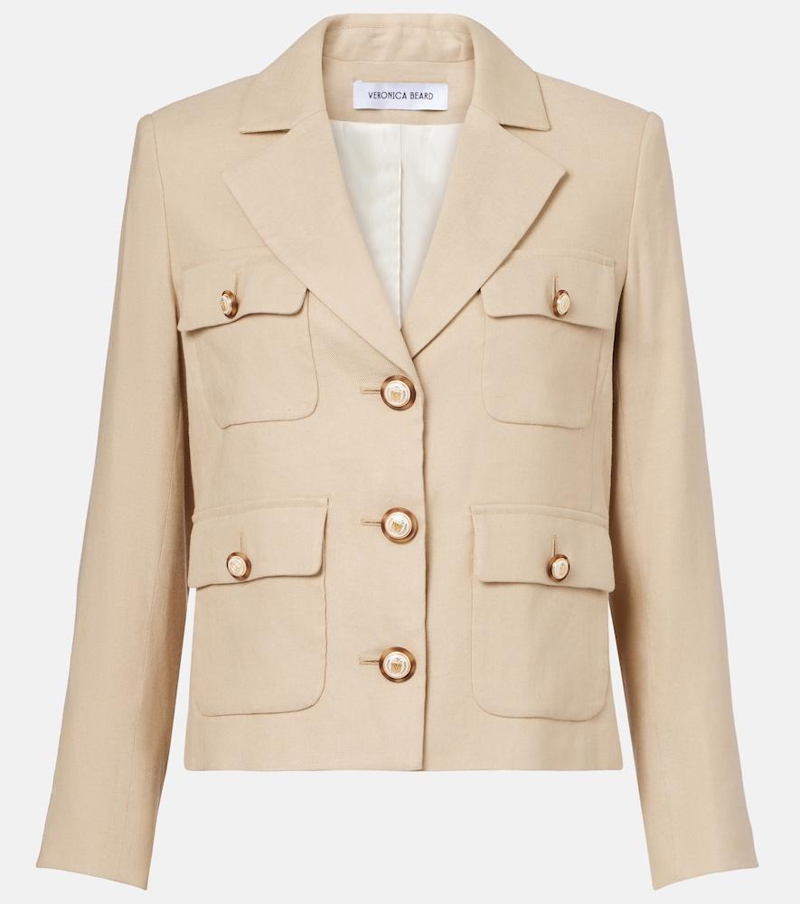 veronica beard schuyler linen-blend blazer