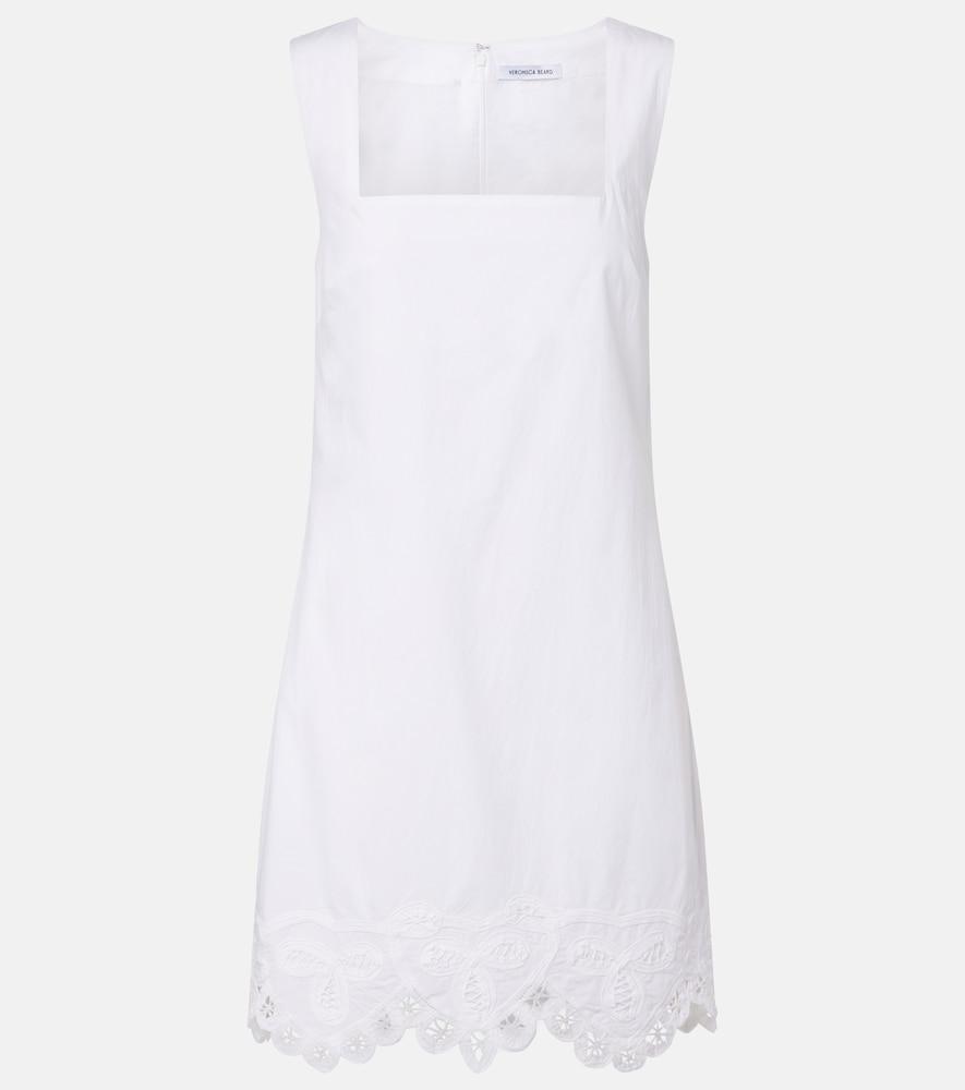 veronica beard shanice embroidered cotton minidress