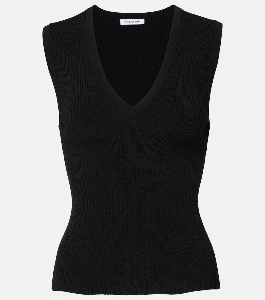 veronica beard sid ribbed-knit top