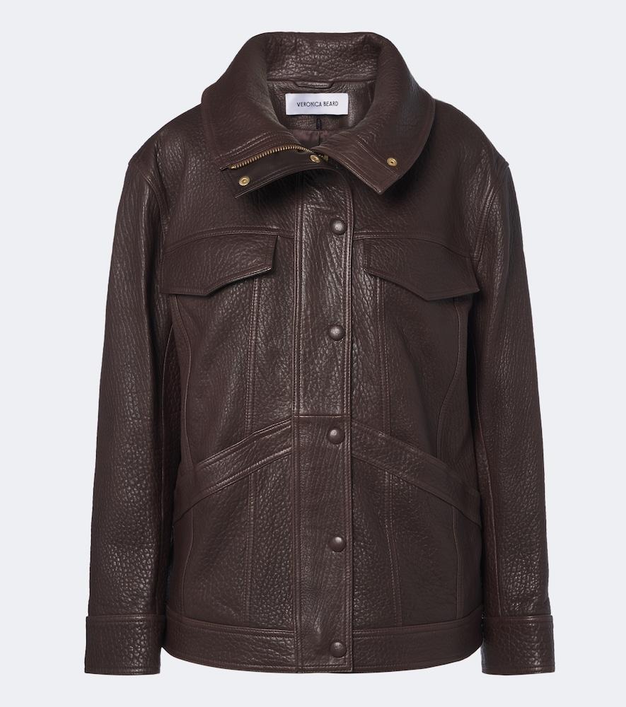 veronica beard silversmith leather jacket