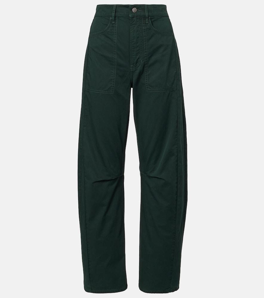 veronica beard sloan cotton twill barrel-leg pants