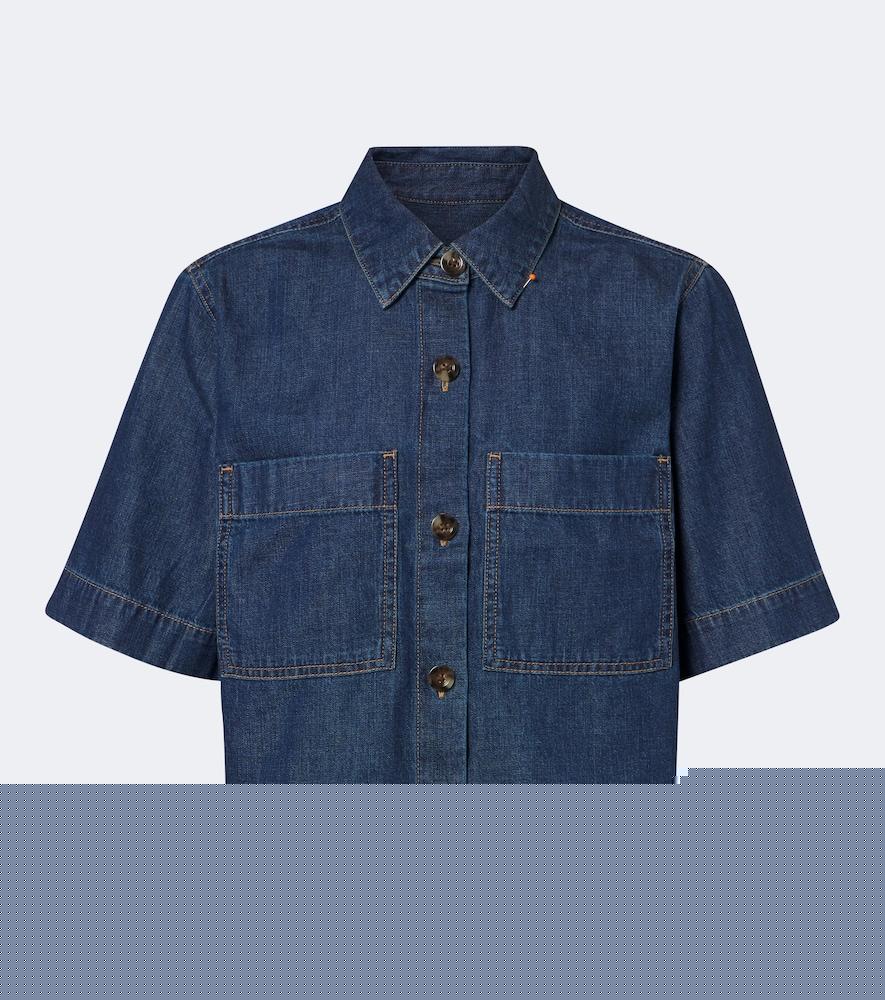 veronica beard spruce cotton denim shirt