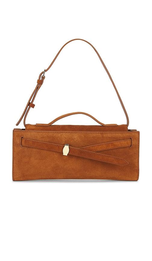 veronica beard suede dash clutch in brown.